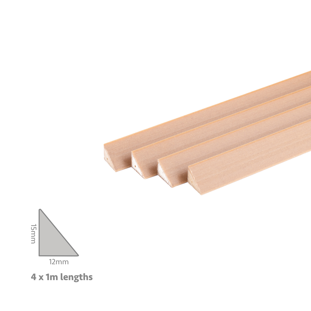 Qwood Replacement Glazing Bead 15mm x 12mm (4 x 1m Lengths)